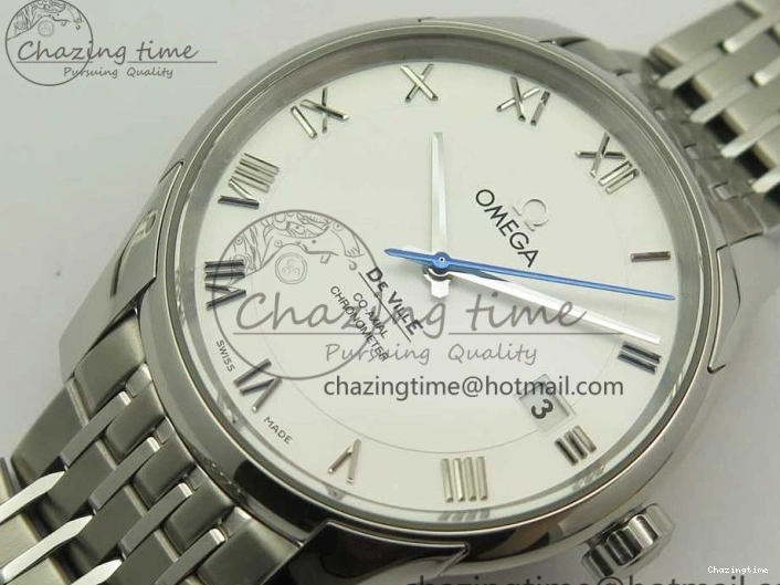 0512 De Ville Hour Vision 41mm SS VSF 1:1 Best Edition White Dial on SS Bracelet A8500 Super Clone Casual 7946